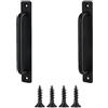 MIEGUIWOR 2 Pezzi Maniglia Per Porta Scorrevole,Maniglia Per Porta Esterna,Maniglie Per Porte Della Stalla,Maniglie Per Porte Scorrevoli Cassetti Porte Armadietto Armadio Garage Esterno (Nero,210mm)