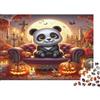 ZQXJNHPKRB Puzzle Panda di Halloween 1000 Pezzi per Adulti 12+, Premium Ecologico Colorato Antistress 38x26cm/1000pcs