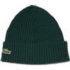 LACOSTE Berretto in lana spazzolata a costine Verde sinople
