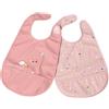 Chicco Set 2 Bavaglini Pappa Impermeabili 6m+ Bavaglia Svezzamento Con Protezione Stay-dry E Tasca Raccogli-briciole Chiusura Regolabile Lavabili In Lavatrice Grafiche Giocose Coordinabili