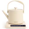 CREATE/HATTORI STUDIO/Bollitore Kettle bianco, 880W, mantiene la temperatura, display digitale soft touch, acciaio inossidabile