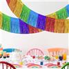 Jremreo Confezione da 2 ghirlande con frange arcobaleno metalliche, 40 x 300 cm, tinsel sospese colorate per compleanno, matrimonio, Pride Month, laurea, parate di carnevale e decorazioni per auto