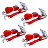 UNITRAILER Set di quattro cinghie di trasporto UNITRAILER rosse da 4 m/35 mm/2 t con tenditore