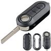 topone1 3Pulsanti per Chiave dell'auto Adatta per Fiat 500 Doblo Ducato Panda Punto | Sostituzione della Custodia Pieghevole del Telecomando a,per Peugeot