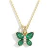 GOODSTONE JEWELS Collana da donna con ciondolo a forma di farfalla in argento Sterling 925, collana in oro 14 K, 18 carati, misura 40,6 + 5,1 cm, con chiusura a moschettone, gioiello con pietra