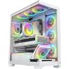 MODECOM VOLCANO STELLAR PLUS ARGB 8F bianco, Midi Tower, case per PC, pannello frontale in rete, finestra in vetro, 8 ventole ARGB preinstallate, illuminazione LED regolabile