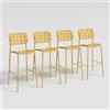 Yes 4 sgabelli da bar in acciaio e polipropilene Clover YES - Giallo