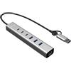 iTEC Hub USB-C/USB-A i-tec, metallico, 6 porte (3x USB-C, 3x USB-A), LAN, Power Delivery 85W, USB 3.2 Gen 1 (3.1 Gen 1) Type-A + Type-C, RJ-45, USB Type-C, USB 3.2 Gen 1 (3.1 Gen 1) Type-A, USB 3.2 Gen 1 (3.1 Gen 1) Type-C, 5000 Mbit/s, argento, 85 W, 0 …