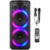 Selius Altoparlante portatile per feste, 500 Watt, colore nero opaco, stereo Bluetooth