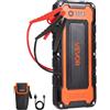 VEVOR Avviatore di Emergenza Compressore d'Aria 5000 A Picco Torcia LED 12V Soluzione Alimentazione Portatile, 9,0 Litri a Benzina / 8,0 Litri Diesel, 3 Modalità, Spegnimento Automatico