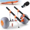 VEVOR Carrello Porta Barca Kayak Canoe in Alluminio Capacità Carico 160kg con Ruote Pneumatiche in PVC 30,5cm Design Pieghevole, Carrello Porta Kayak con Cinghie di Fissaggio Carico 160kg Pieghevole