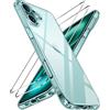 iVoler Anti Ingiallimento Chiaro Cover per iPhone 16 con 2 Pezzi Pellicola Vetro Temperato e Cornice di Installazione, [Antiurto di Grado Militare] Custodia Trasparente Sottile Case-Verde