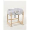 My Sweet Baby Cesta porta-bambole in cotone BOHO con culla in legno - Grigio chiaro