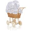My Sweet Baby Passeggino alto in vimini per bambole con biancheria da letto e rivestimento in