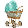My Sweet Baby Passeggino per bambole in vimini traforato con biancheria e rivestimento color m