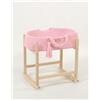 My Sweet Baby Cesta porta-bambole in cotone stile BOHO con culla in legno - Rosa