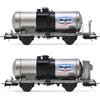 Rivarossi FS 2-UNIT SET TANK 2-axle WAGONS, big tank MOBIL EP.III 1:87