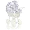 My Sweet Baby Passeggino alto in vimini per bambole con biancheria da letto e rivestimento in