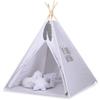 Bobono Tenda tipi per bambini + ciondoli con piume - mini - Rosette grigio