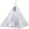 Bobono Tenda tipi per bambini + ciondoli a forma di piuma - Chevron grigio