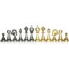 Italfama Set Pezzi Scacchi Metallo Oro Argento Italfama, Re 7.5cm, Made in Italia