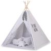 Bobono Tenda tipi per bambini + ciondoli con piume - Croci grigio/grigio