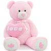 130Cm Orso Peluche Gigante Con Love, XXL Rosa Orsacchiotto Peluche Grande Kawaii