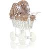 My Sweet Baby Passeggino alto in vimini per bambole con biancheria da letto e rivestimento mar