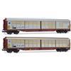 Rivarossi FS 2-UNIT PACK HABILS CLOSED WAGONS SILVER/BROWN LIVERY EP.V 1:87