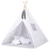 Bobono Tenda Tipi per bambini + ciondoli a forma di piuma - Frecce grigie/Grigio