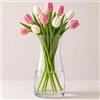Vasify Vaso di alta qualità - Vaso per fiori trasparente, vaso in vetro di cristallo per decorazione rustica della casa, vasi decorativi per fiori per una fattoria moderna, ideale per mensole, caminetti,