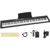Pianoforte Digitale 88 Tasti Semipesati USB MIDI 128 Suoni Pedale Nero