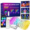 Explcior Smart RGB LED Curtain Lights, 400 LED Outdoor Wall Display with App&Remote | DIY Christmas Patterns, 6 Dynamic Modes, Timer, Memory for Indoor Outdoor Holiday Home Decor(6.6 x 6.6 ft)