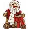 THUN - Natale 2022 - Soprammobile Babbo Natale su Monopattino in Ceramica Decorata a Mano - Idea Regalo Natale 2022-8x6x10.5 cm h