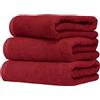 Ruggeri - Set 3 Asciugamani Viso 50x100 100% Cotone - Extra Morbido - Collezione Let's Color! (Rosso)