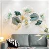Generic Decorazione da parete in metallo - Scultura moderna 3D a foglia, struttura in ferro battuto per soggiorno e camera da letto, pezzo unico di arte murale per la casa