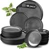 VIDA Servizio Piatti - 18 Pezzi - Set Piatti 6 Persone Color Antracite - 6 Piatt