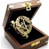 Bussola Con Meridiana in Ottone Da 7,6 Cm, Bussola Nautical D'Antiquariato