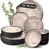 VIDA Servizio Piatti - 18 Pezzi - Set 6 Persone Beige - 6 Piatti Piani, 6 Fondi,