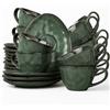 Set da caffè verde Uminami per 12 persone, 24 pezzi, moderno, lavabile in lavast