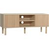 HOMCOM Mobile Porta TV fino a 50" con Vani Aperti e Armadietti con Anta Scorrevole, 115x40x49cm|Aosom