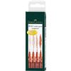 Faber-Castell 167102 - Penna a china PITT artist pen, 4 pezzi, contenuto: S, F, M, B, colore: Rosso sangue