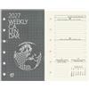 PRESTIGE & DELUXE Ricambio 2027 Calendario settimanale weekly Intempo 6 fori - carta avorio - Dim. 8x13 cm + Omaggio penna e segnalibro