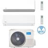 Midea Climatizzatore Condizionatore Midea Breezeless E + Evolution Wifi R32 Dual Split 9000 + 12000 BTU con U.E. M2OE-18HFN8-Q INVERTER Classe A++/A+