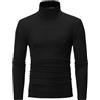 Maglietta Lupetto Uomo Maglia Manica Lunga Dolcevita Felpato Collo Alto T-shirt