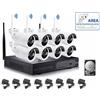 CCTV JORDAN KIT VIDEOSORVEGLIANZA WIRELESS FULL HD IP 8 TELECAMERE NVR LAN REMOTO AHD HD 320