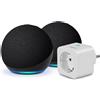 Echo Dot (5ª Generazione) | Antracite, 2 Pezzi + Sengled Smart Plug, Compatibile