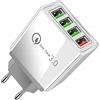 Verk Group CARICABATTERIE DA PARETE VELOCE 4X USB RICARICA RAPIDA 3.0 ALIMENTATORE PER TELE