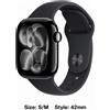 Apple Watch Series 11 GPS 42mm Jet Black Alluminio Cinturino Sport Nero S/M W...