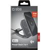 SBS Caricatore wireless pieghevole 3 in 1 Qi2 MFi per iPhone, Watch, AirPods, nero